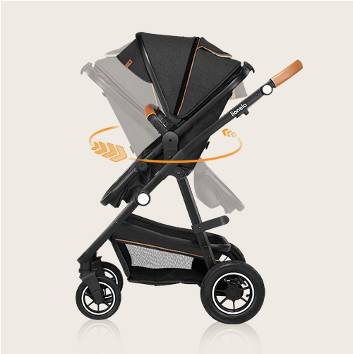 lionelo Amber 3 w 1 Black Silver — Wózek wielofunkcyjny
